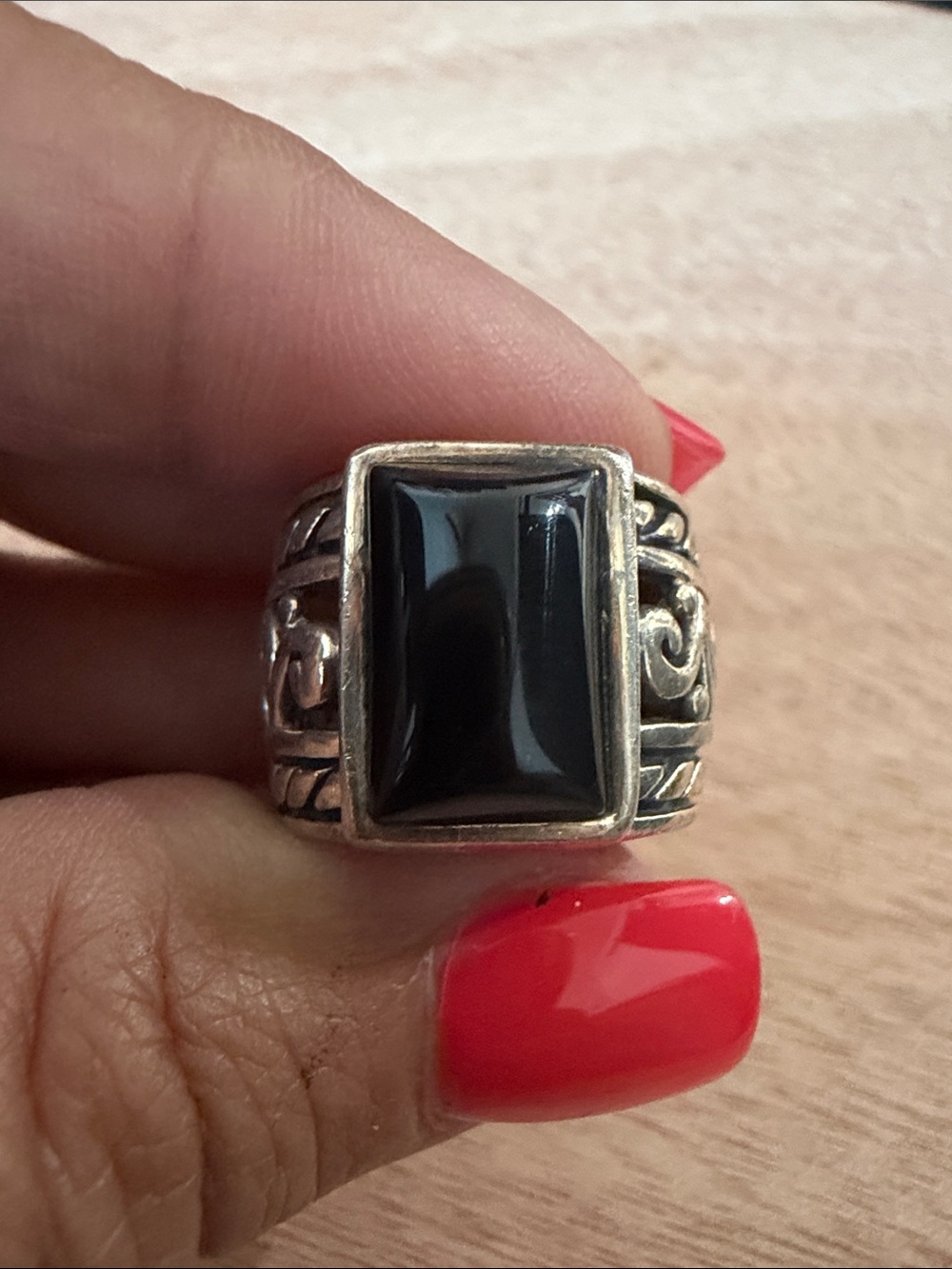 Silpada Sterling Silver Black Onyx womens Statement Ring size 6 - Picture 1 of 4